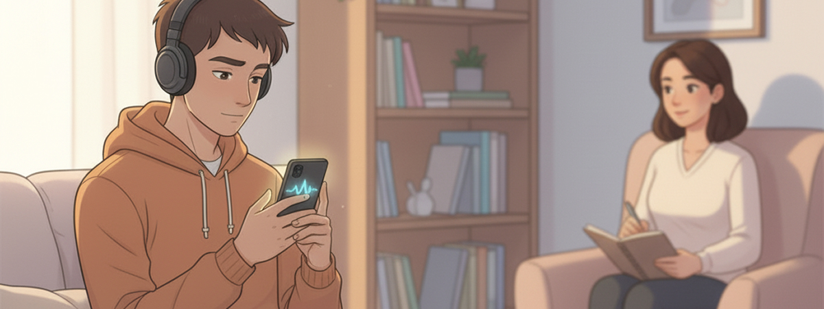 Journal vocal IA entre les séances de thérapie